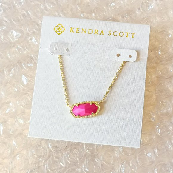 KENDRA SCOTT Elisa Magenta Pendant Gold Necklace - Picture 1 of 3
